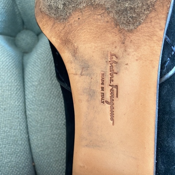 Salvatore Ferragamo Quilted Suede Heels - Picture 13 of 16